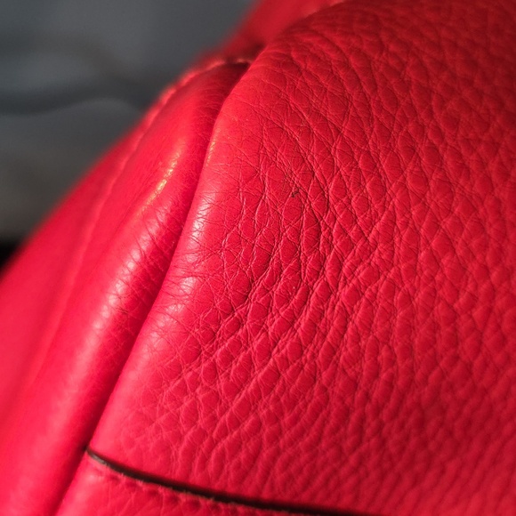 Coach Park Carrie Tote Cranberry Red Orange Pebbled Leather F23284 ๐ - Picture 16 of 16